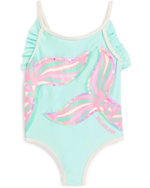 Billieblush Printed Sequin Swimsuit - Blue