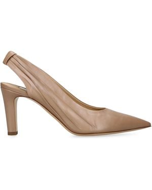 Gabriela Hearst Leather Amari Slingback Court Shoes 75 - Natural