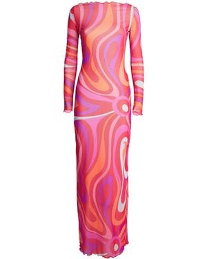 Emilio Pucci Tulle Marmo Print Maxi Dress - Pink