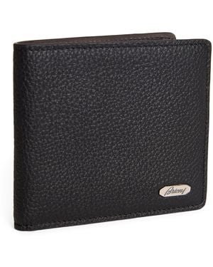 Brioni Leather Logo Plaque Wallet - Black