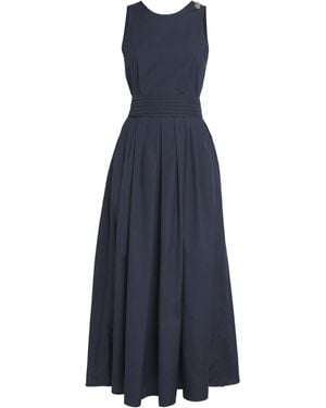 Max Mara Cotton Sleeveless Midi Dress - Blue