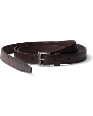 Prada Antiqued Leather Belt - Brown