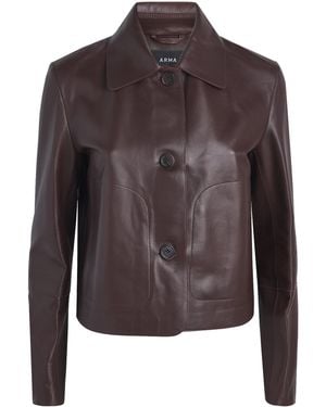 Arma Kaylee Leather Jacket - Brown