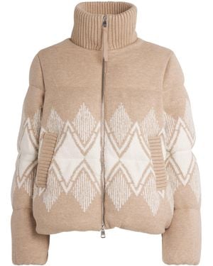 Varley Brushed Fair Isle Belinda Puffer Jacket - Natural