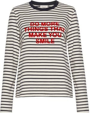 Weekend by Maxmara Stripe Slogan T-Shirt - White