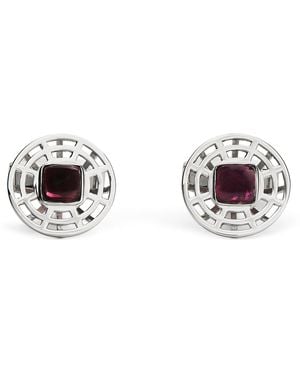 Tateossian Sterling Tourmaline Satellite Cufflinks - White
