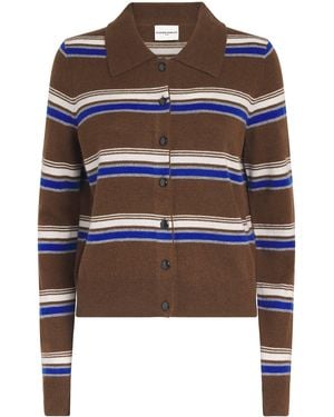 Claudie Pierlot Wool-Cashmere Stripe Cardigan - Brown