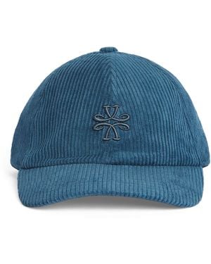 Jacob Cohen Cotton Corduroy Logo Baseball Cap - Blue