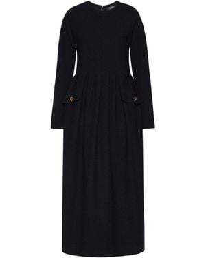 Max Mara Jersey Pocket-Detail Midi Dress - Black