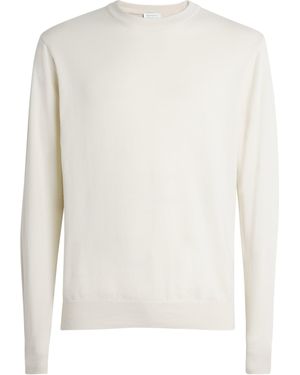 Sunspel Cotton Lightweight Crew-Neck Jumper - White