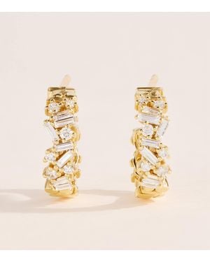 Suzanne Kalan And Diamond Classic Fireworks Hoop Earrings - Metallic