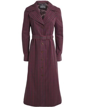 Vivienne Westwood Cotton Tartan Liska Trench Coat - Purple