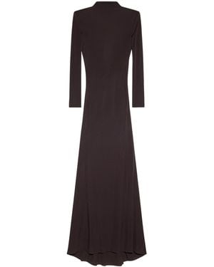 Tom Ford Knitted Back Cut-Out Maxi Dress - Purple