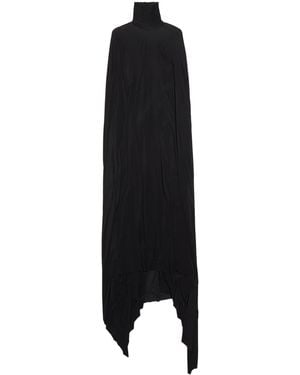 Balenciaga Cape-Sleeve Maxi Dress - Black