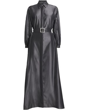 Alexis Mabille Belted Maxi Shirt Dress - Gray