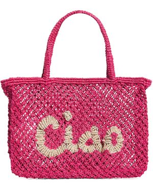 The Jacksons Mini Jute Ciao Tracy Tote Bag - Pink