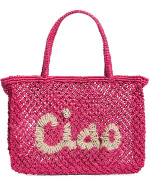 The Jacksons Mini Jute Ciao Tracy Tote Bag - Pink