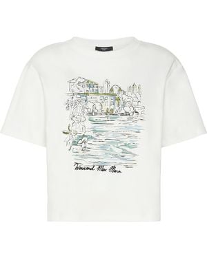 Weekend by Maxmara Cotton Lake Print T-Shirt - White
