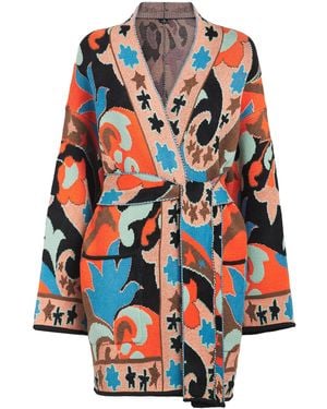 Etro Wool-Blend Jacquard Cardigan - Blue