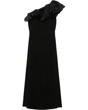 Marina Rinaldi X Tony Ward Ruffle-Neck Maxi Dress - Black