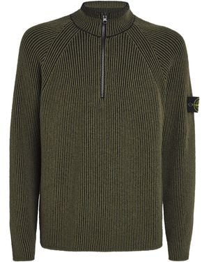 Stone Island Virgin Wool-Blend Jumper - Green