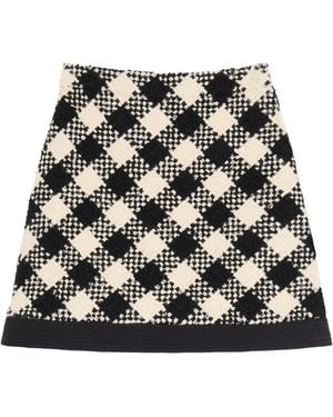 Valentino Tweed A-Line Mini Skirt - Black