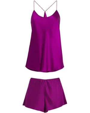 Olivia Von Halle Silk Bella Pajama Set - Purple