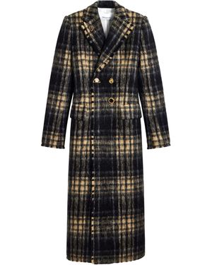Schiaparelli Virgin Wool Iconic Tartan Coat - Black