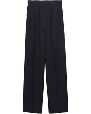Prada Silk Wide-Leg Trousers - Blue