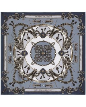Dolce & Gabbana Silk Printed Foulard - Metallic