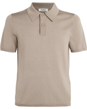 Sandro Knitted Polo Shirt - Natural