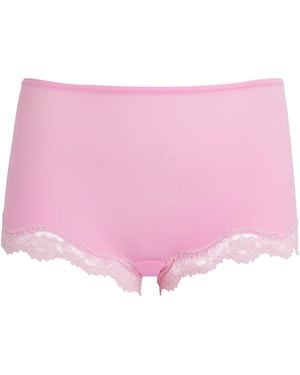 Skims Lace-Trim Fits Everybody Boyshort Briefs - Pink