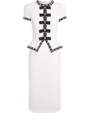 Jenny Packham Cady Embellished Bisou Midi Dress - White