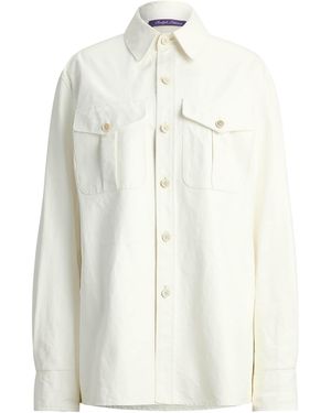 Ralph Lauren Suede Landry Oversized Shirt - White