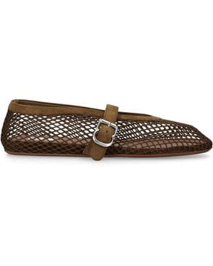 Alaïa Mesh Ballet Flats - Brown