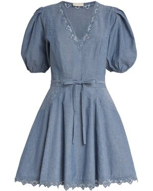 Ulla Johnson Embroidered Camila Mini Dress - Blue