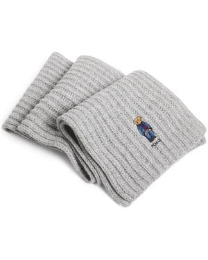 Polo Ralph Lauren Wool-Blend Polo Bear Scarf - Grey