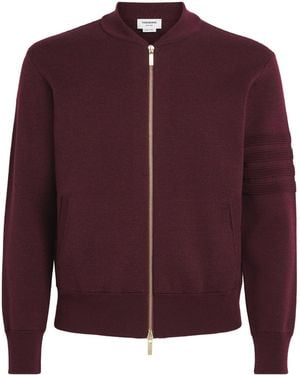 Thom Browne Virgin Wool-Blend Bomber Jacket - Red