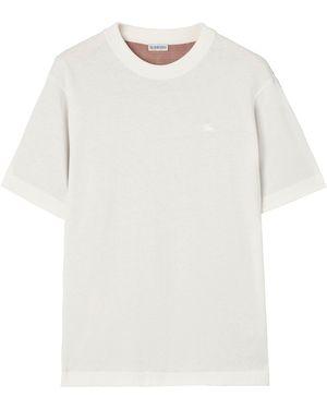 Burberry Check Reverse T-Shirt - White