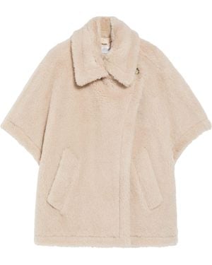 Max Mara Alpaca-Wool-Silk Cape - Natural