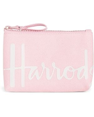 Harrods Cotton Logo Coin Purse - Pink