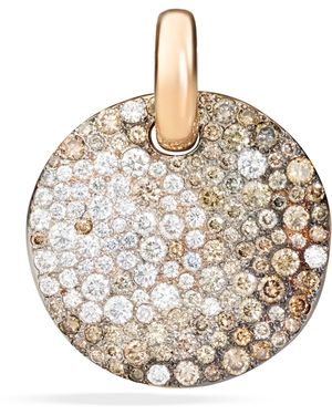 Pomellato Rose And Mixed Diamond Sabbia Pendant - Metallic