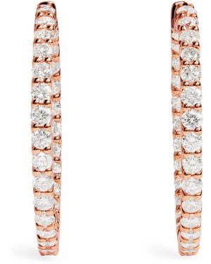 Harrods And Diamond Hoop Earrings - Metallic