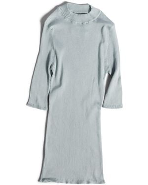 Miu Miu Silk Rib-Knit Dress - Blue