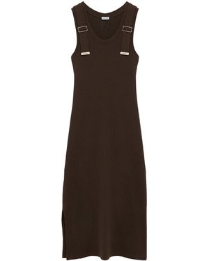 Loewe Strap-Detail Midi Dress - Brown