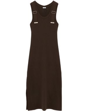Loewe Strap-Detail Midi Dress - Brown