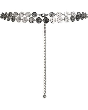 Claudie Pierlot Logo Embossed Chain Belt - White