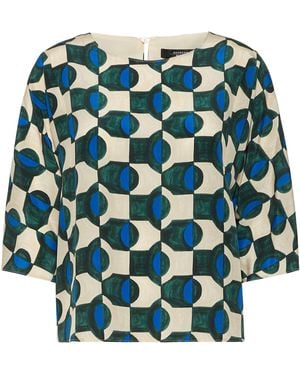 Weekend by Maxmara Silk Printed Blouse - Blue