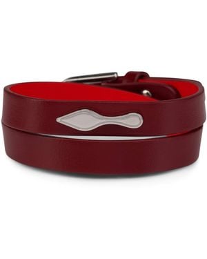 Christian Louboutin Bettina Double Leather Bracelet - Red