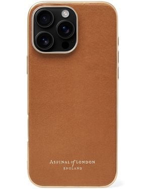 Aspinal of London Leather Iphone 16 Pro Max Case - Brown